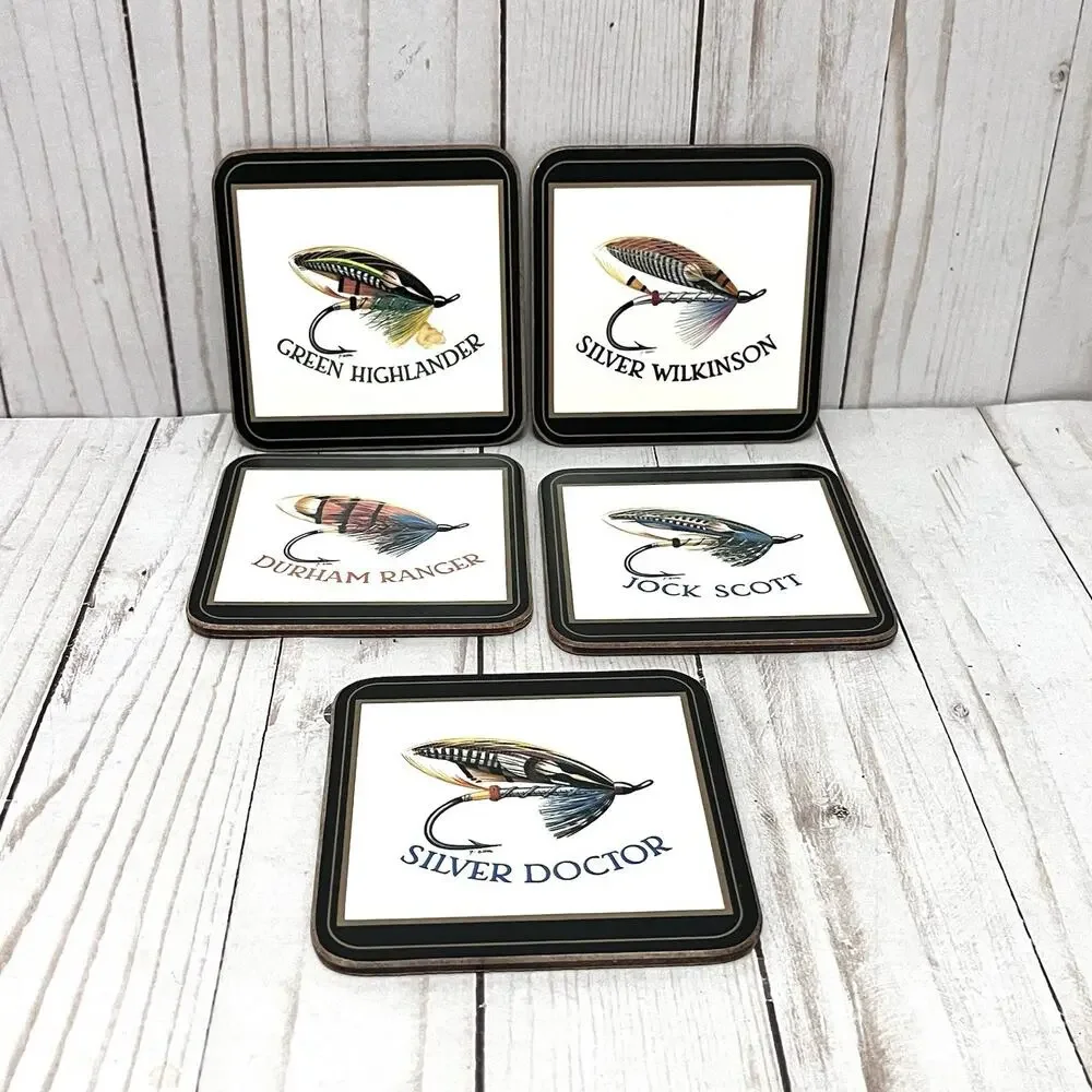 Vintage Pimpernel Coasters Salmon Flies by Gunnar Johnson - Set of 5